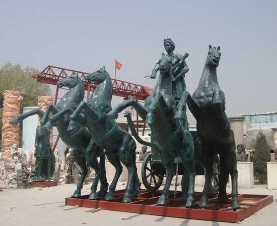 阿波罗战车雕塑 园林雕像 公园小品 八匹马 欧式园林雕像